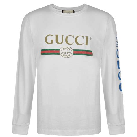 gucci white long sleeve|gucci long sleeve t shirt.